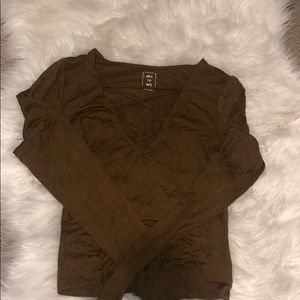 Mocha long sleeve top
